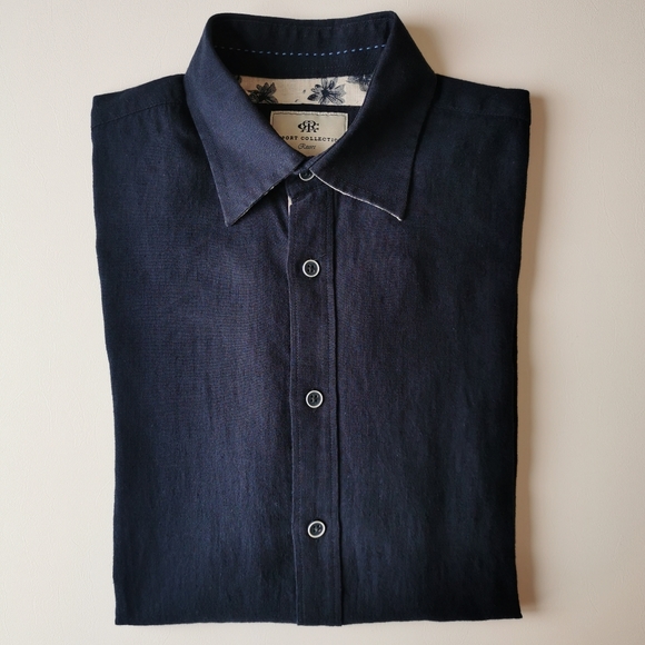 REPORT COLLECTION Men's elegant linen cotton shirt - Picture 12 of 12